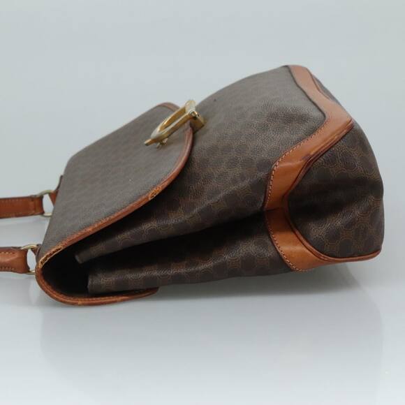 CELINE Macadam Canvas Hand Bag Pvc Leather Brown - Picture 5 of 12